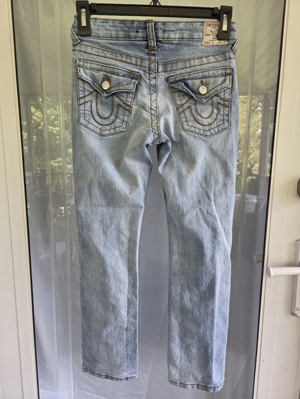 True Religion Girls Geno Relaxed Slim Light Blue Wash Distressed Jeans - Sz 8